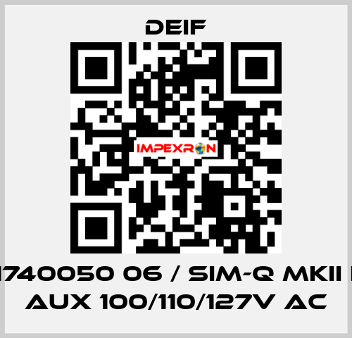 2961740050 06 / SIM-Q MKII LF, V aux 100/110/127V AC Deif