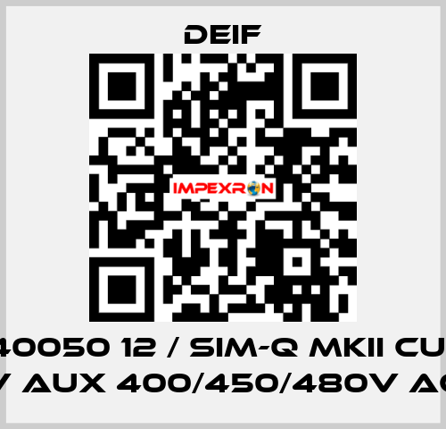 2961740050 12 / SIM-Q MKII CUSTOM, V aux 400/450/480V AC Deif