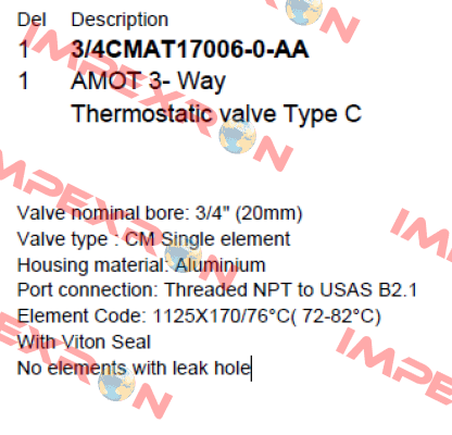 3/4CMAT17006-0-AA Amot