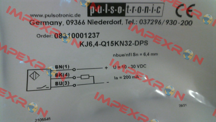 p/n: 08310001237, Type: KJ6,4-Q15KN32-DPS Pulsotronic